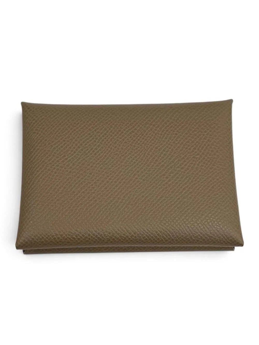 Hermes Calvi Duo Etoupe Veau Epsom Sellier Compact Wallet Bifold
